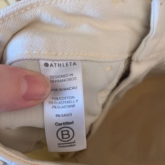 Athleta Sculptek High Waist Flex Straight Leg Ankle Jean Bone Size 6 Petite - Picture 7 of 10